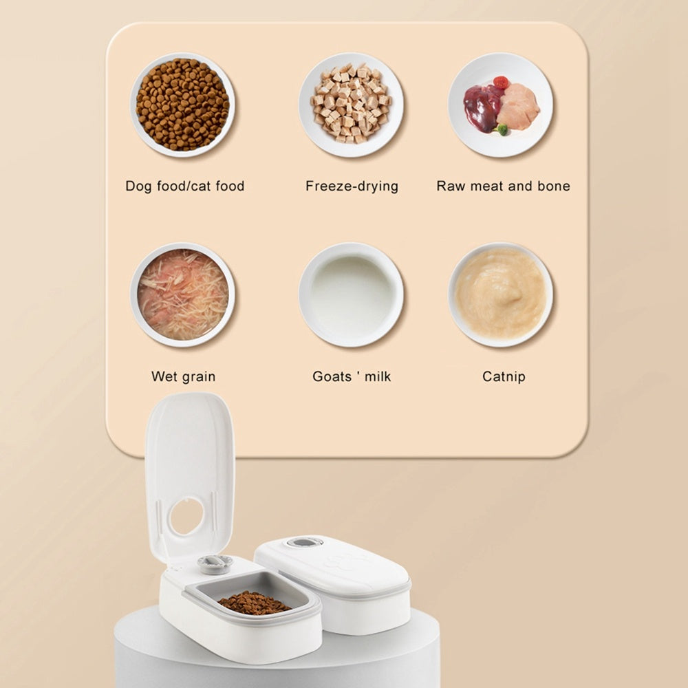 Automatic Cat feeder 2Pcs Electronic Timed Dry and Wet Pet Dog Food Dispenser