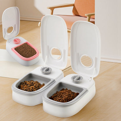 Automatic Cat feeder 2Pcs Electronic Timed Dry and Wet Pet Dog Food Dispenser