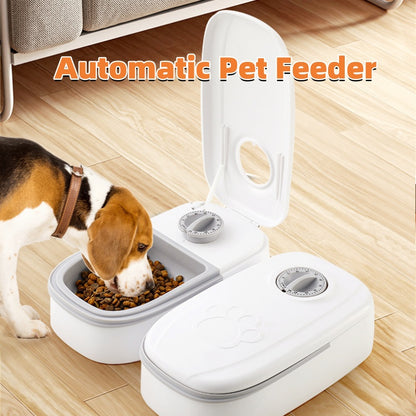 Automatic Cat feeder 2Pcs Electronic Timed Dry and Wet Pet Dog Food Dispenser